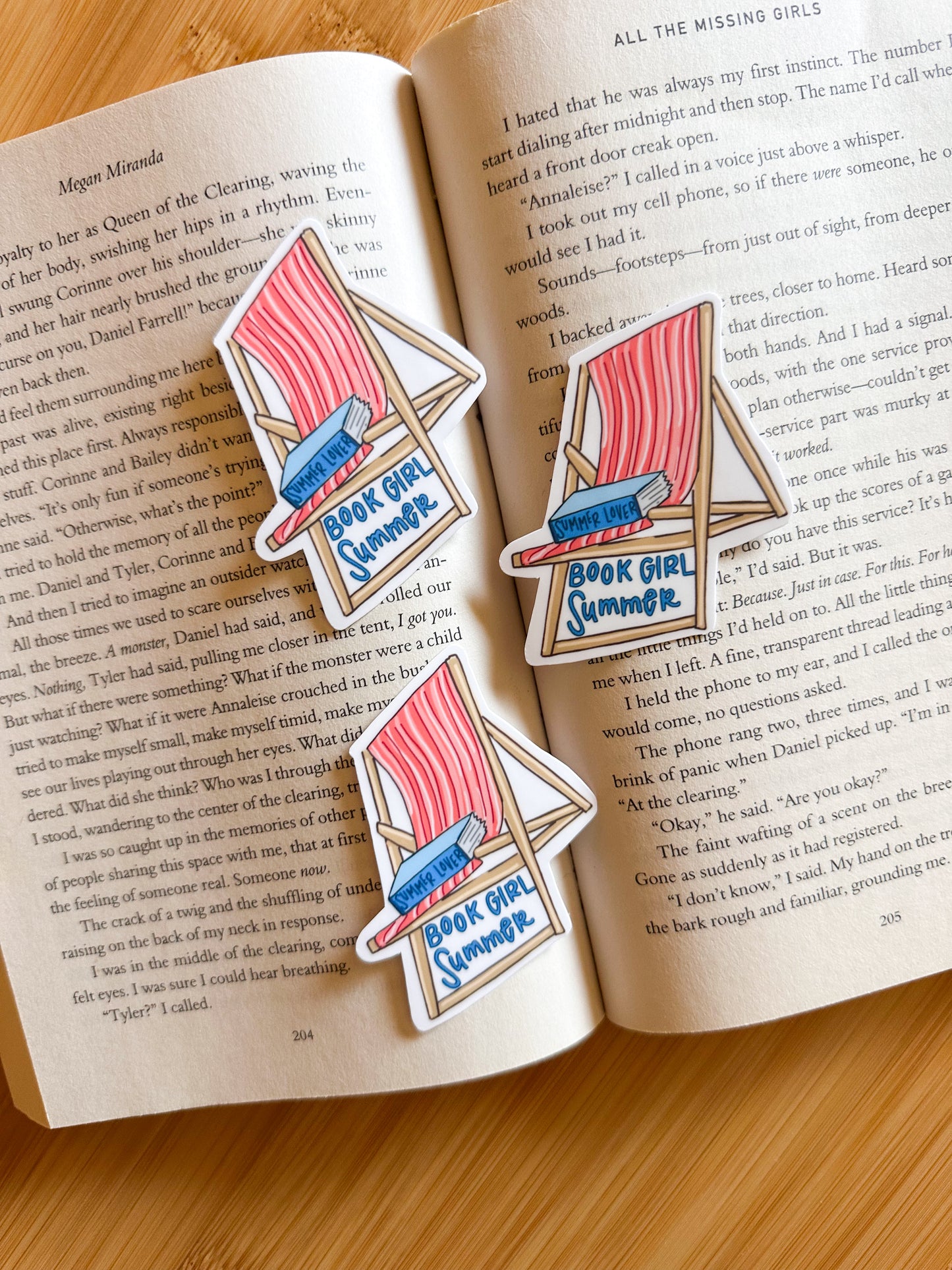 SALE Book girl summer sticker