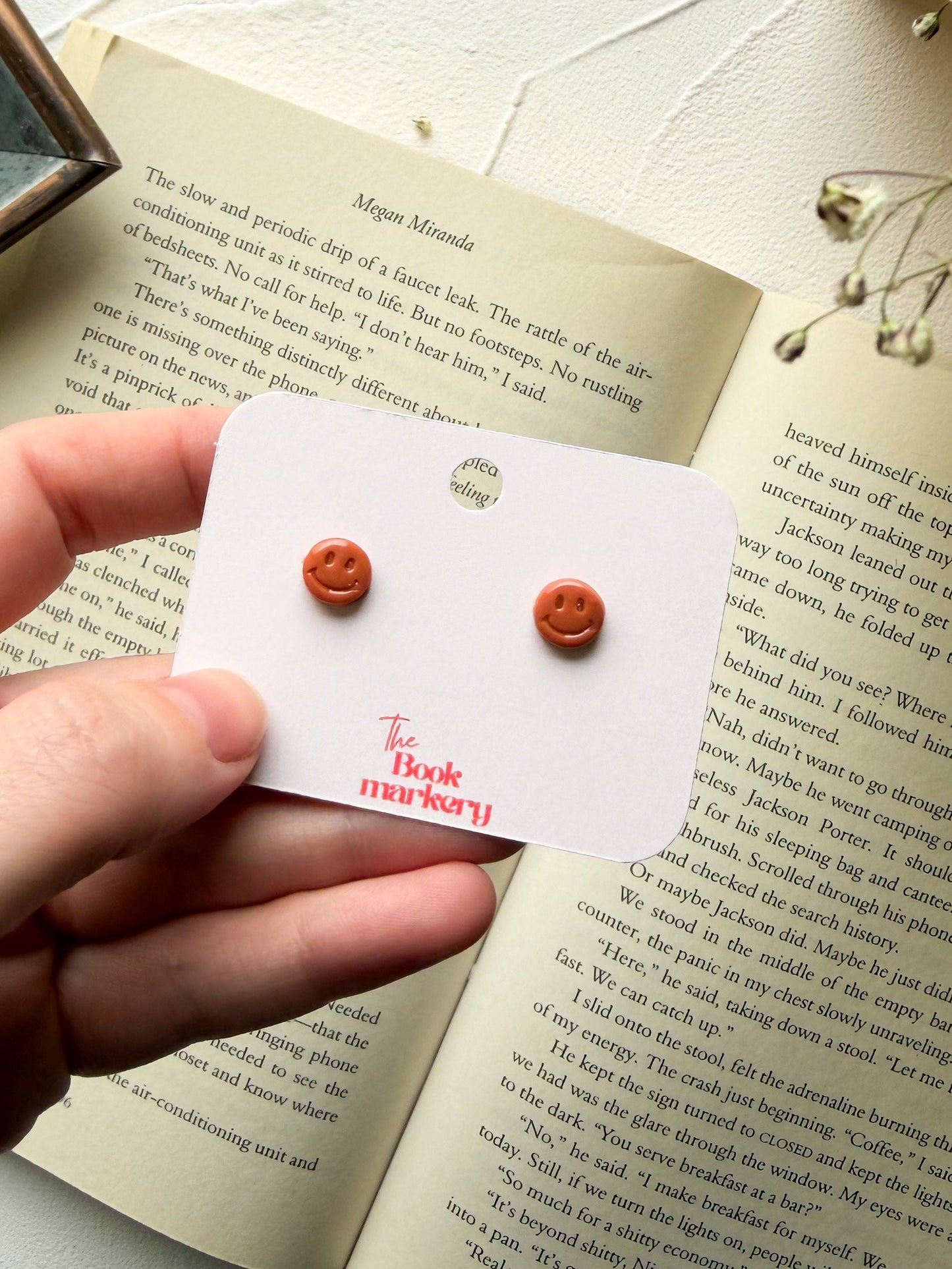 Terracotta Smilies Stud Earrings