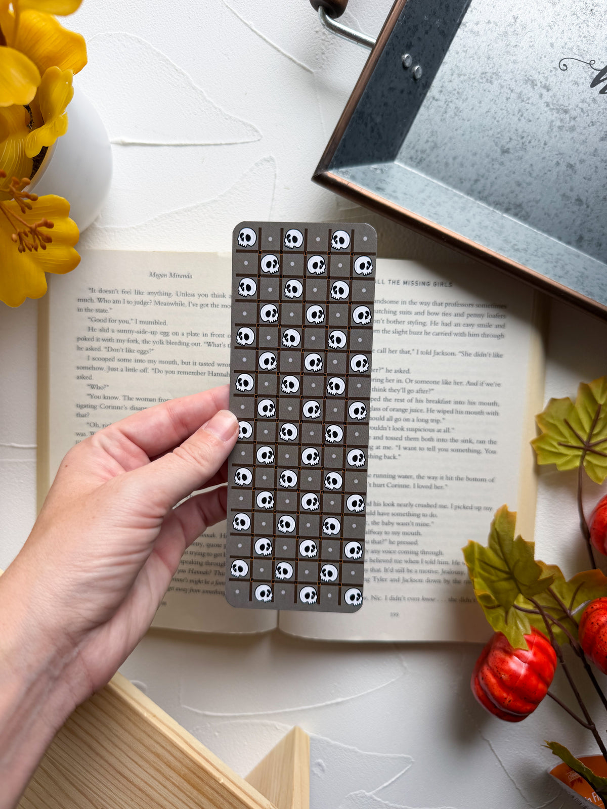 Skull Gingham Bookmark