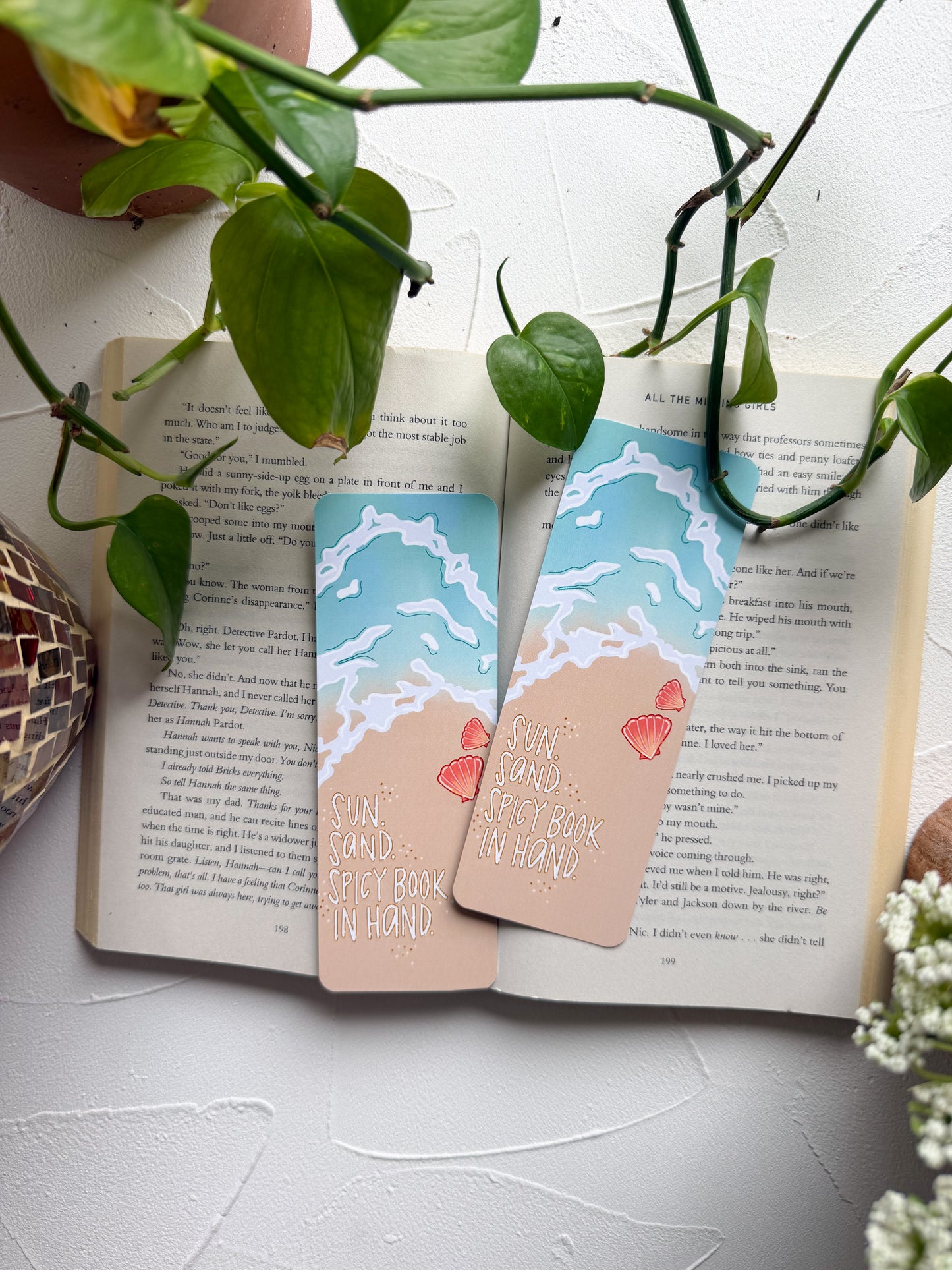 Sun, Sand, Spicy Book In Hand Bookmark