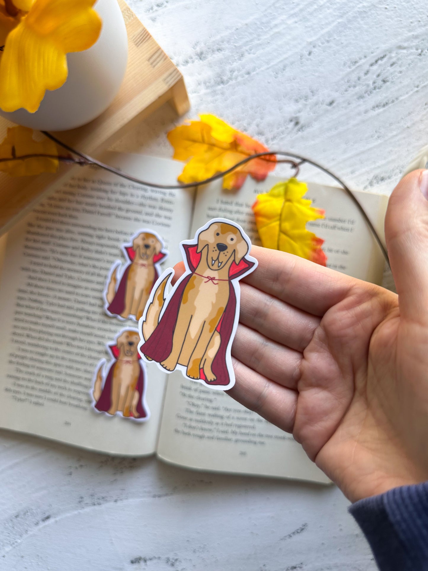 Vampire Golden Retriever Sticker