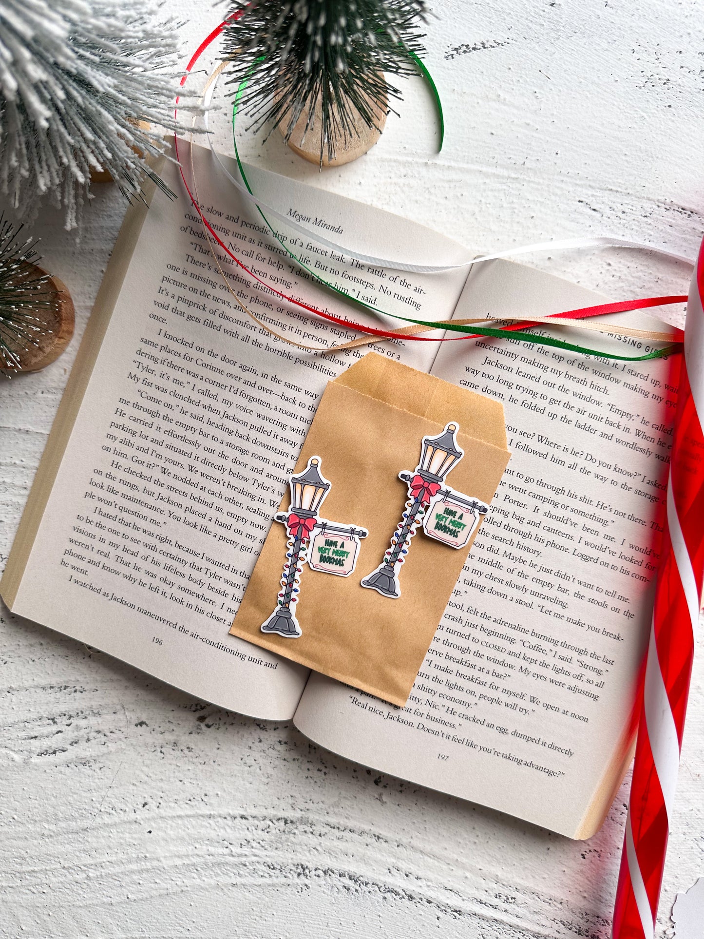 Merry Bookmas Street Light Sticker