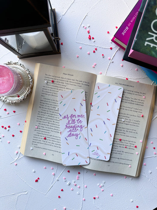 As For Me, I'll Be Reading All Day Cake Bookmark