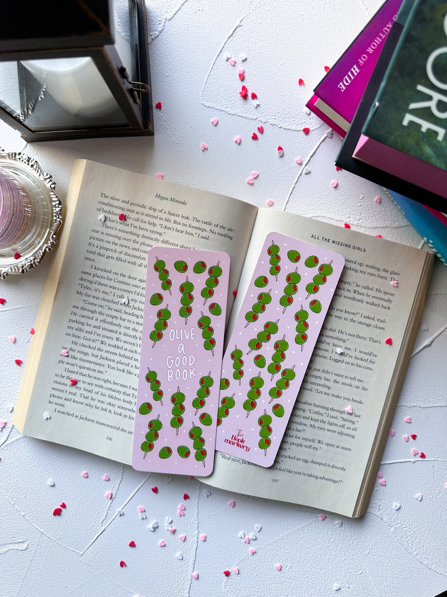 Olive a Good Book Double Sided Bookmark