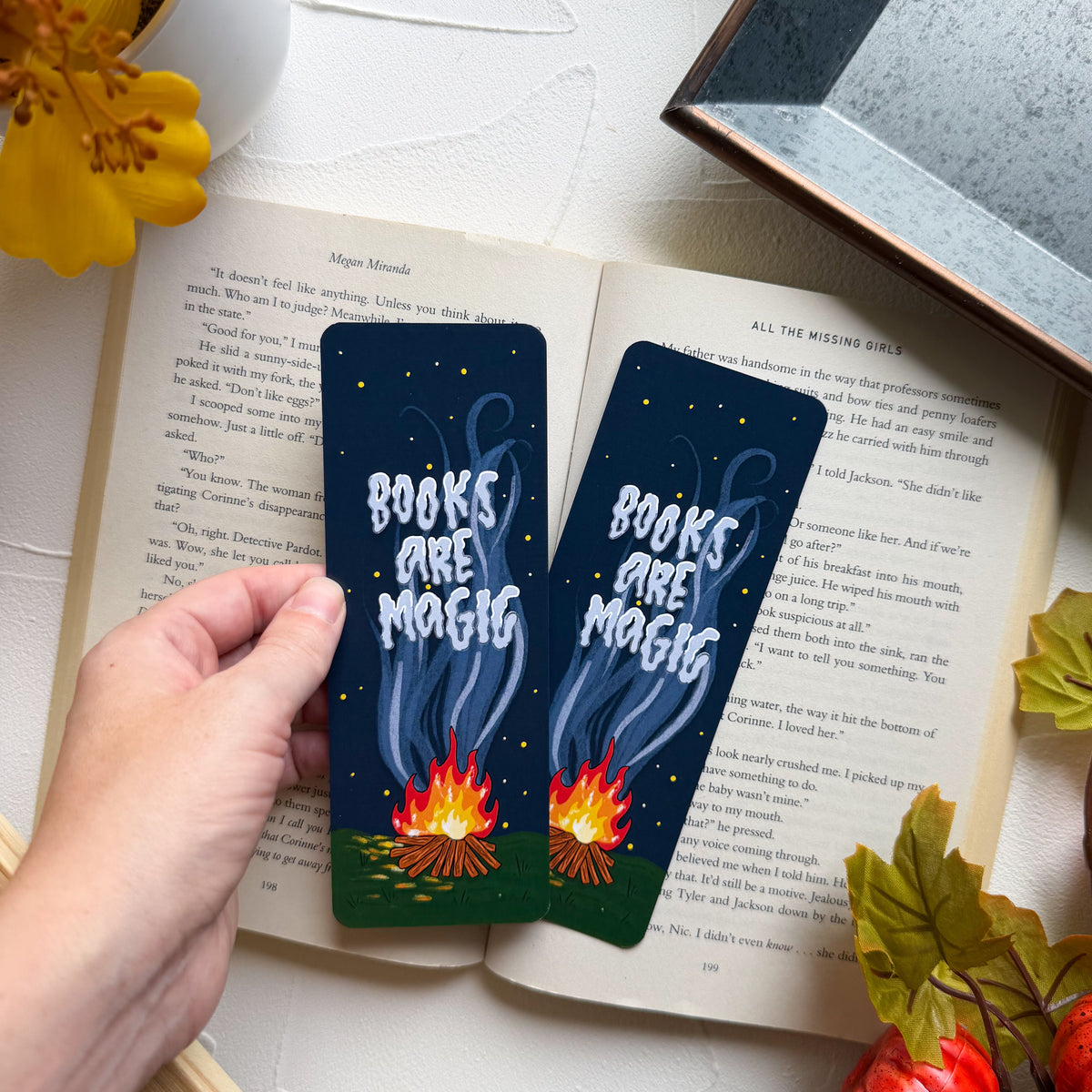Books Are Magic Bonfire Bookmark