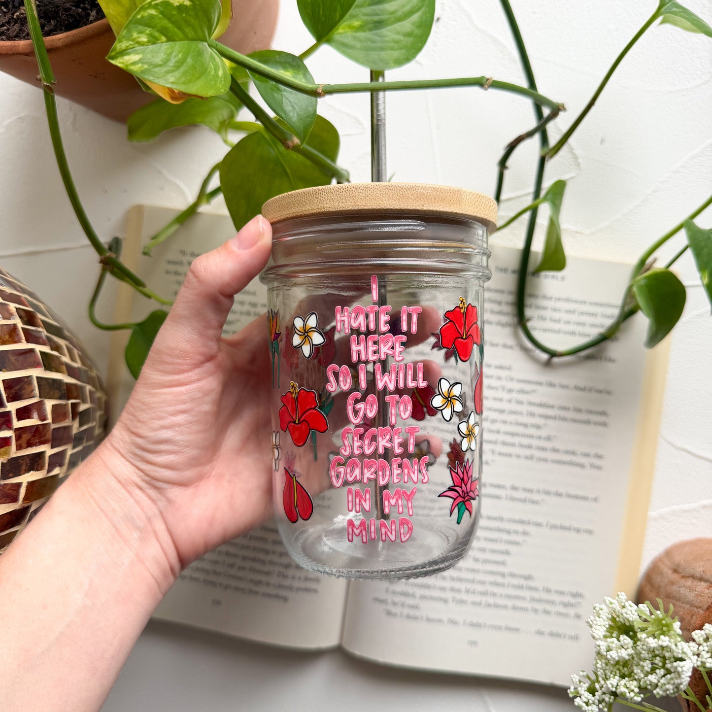 Secret Gardens In My Mind Mason Jar Cup