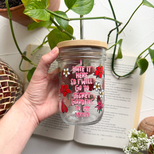 Secret Gardens In My Mind Mason Jar Cup