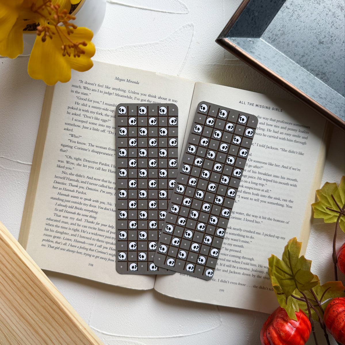 Skull Gingham Bookmark