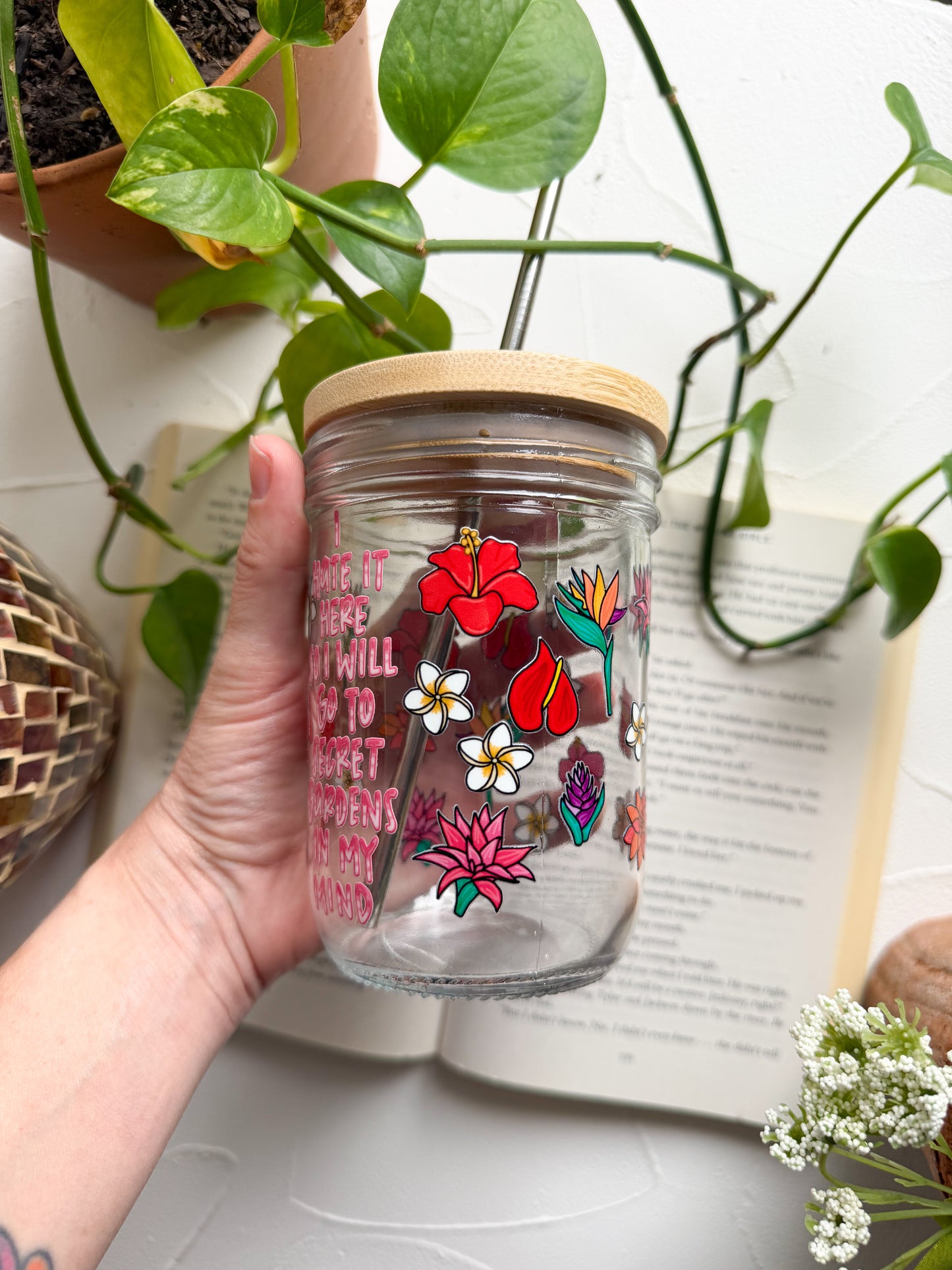 Secret Gardens In My Mind Mason Jar Cup