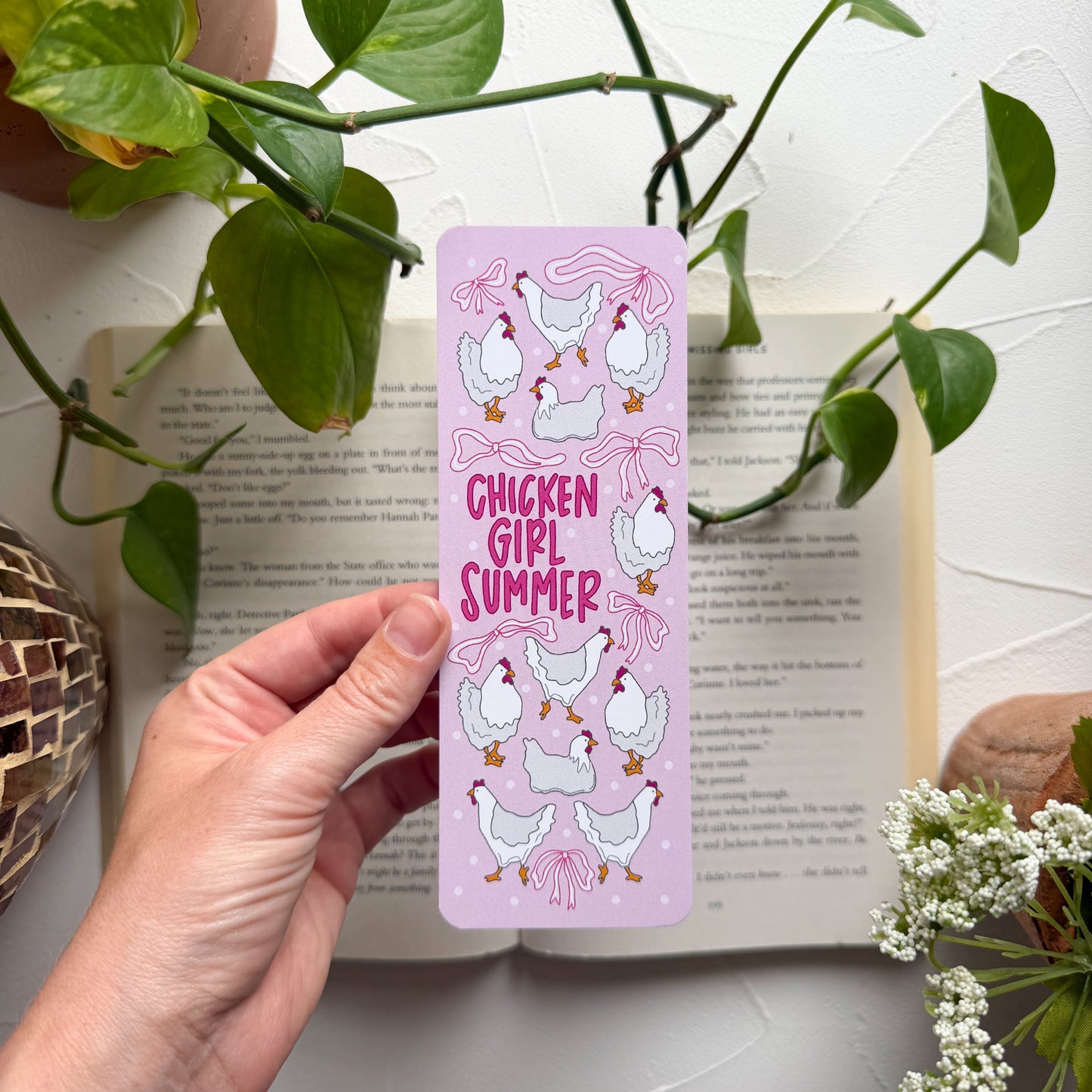 Chicken Girl Summer Bookmark