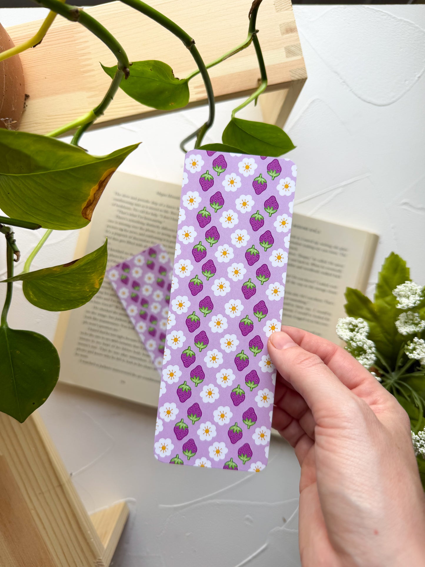 Strawberry Blossom Bookmark