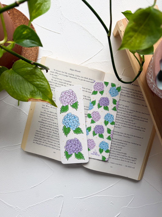 Double Sided Hydrangea Bookmark