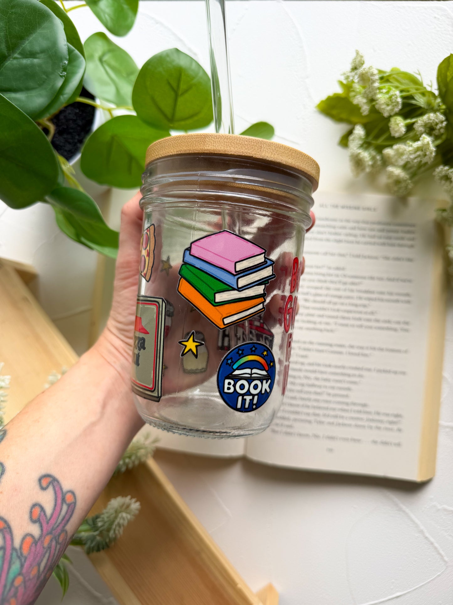 Book It Girlie Mason Jar Cups (PREORDER)