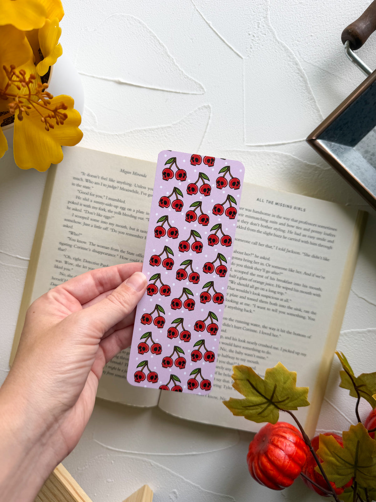 Cherry Skulls Bookmark