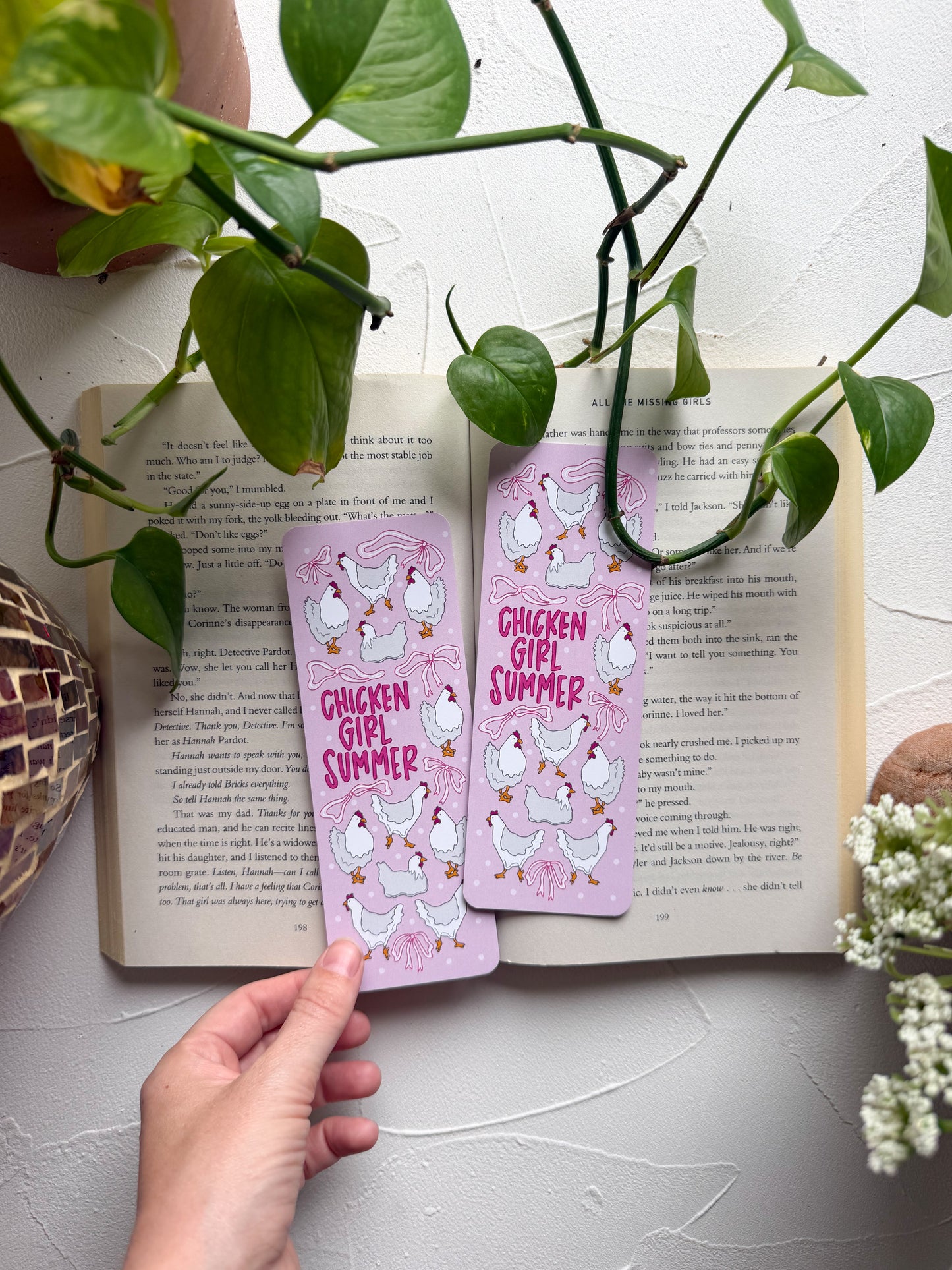 Chicken Girl Summer Bookmark