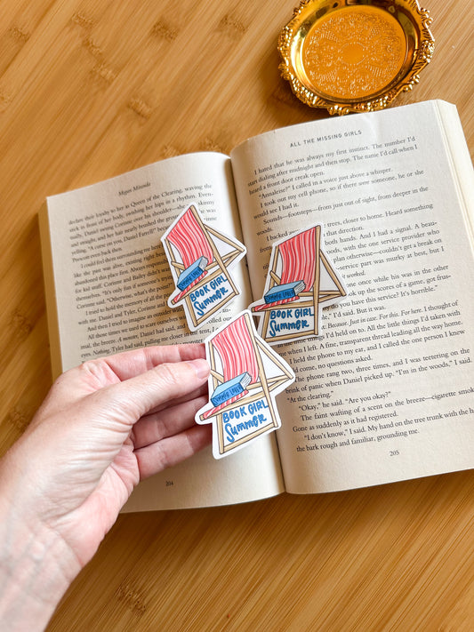 SALE Book girl summer sticker