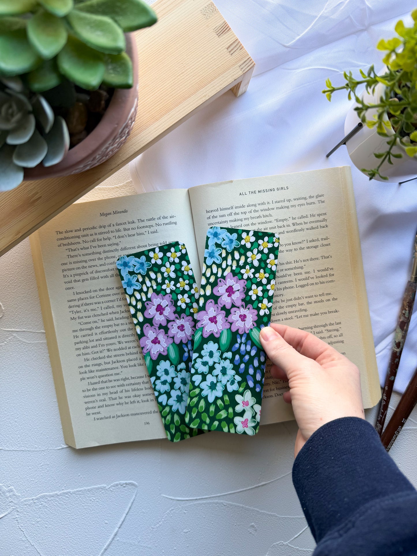 Spring Organic Flowers Bookmark