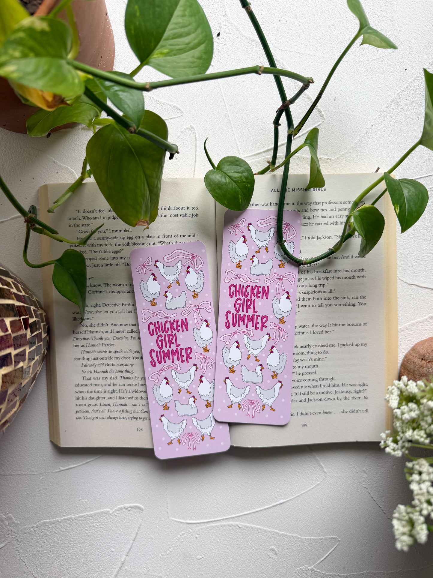 Chicken Girl Summer Bookmark