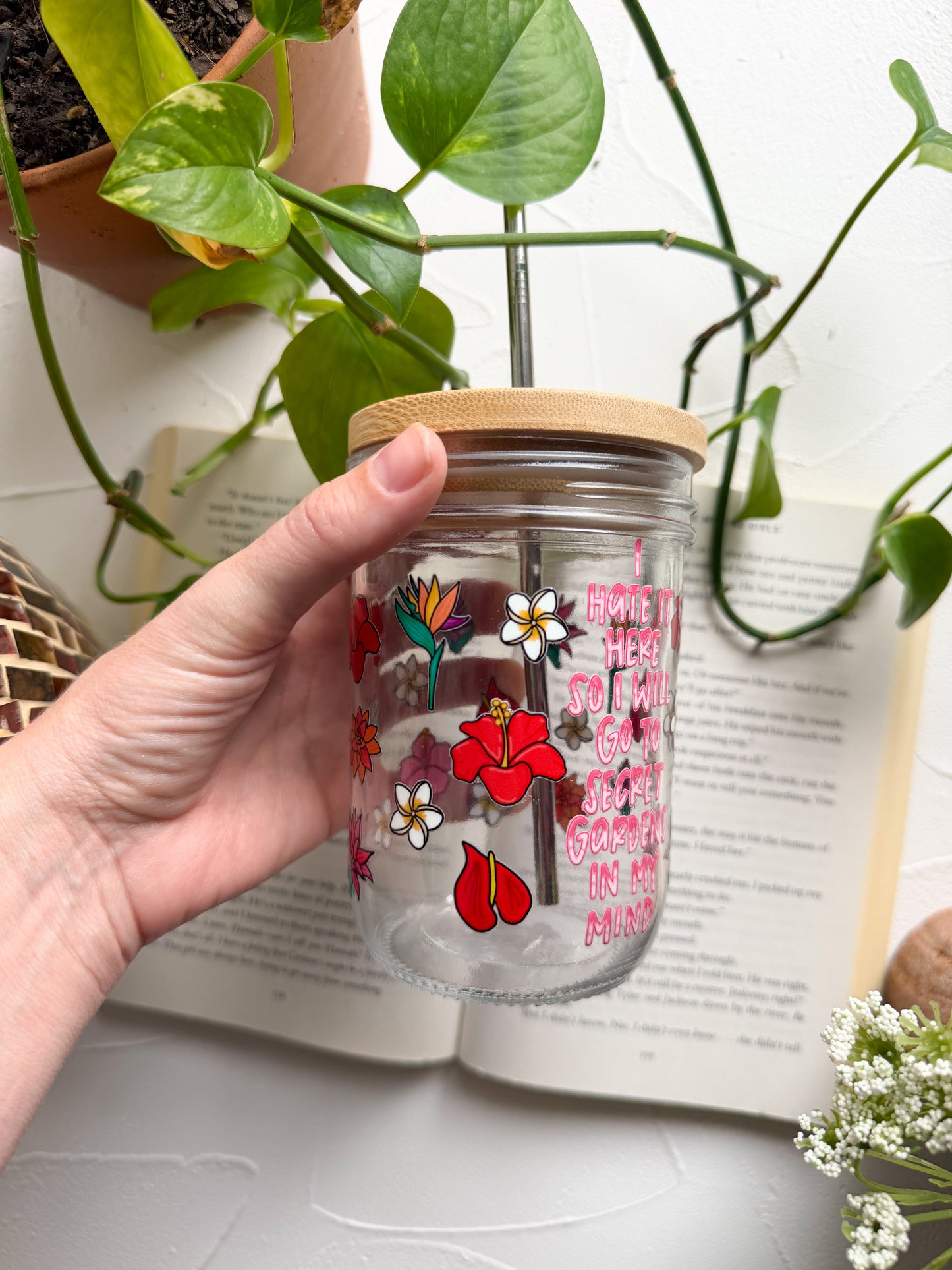Secret Gardens In My Mind Mason Jar Cup