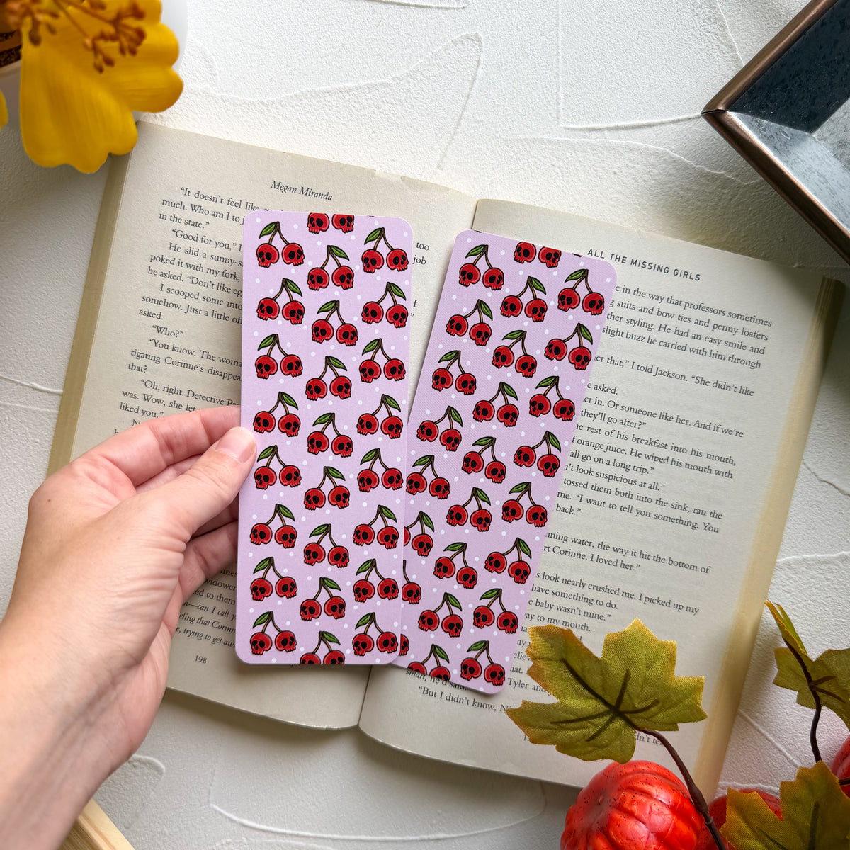 Cherry Skulls Bookmark