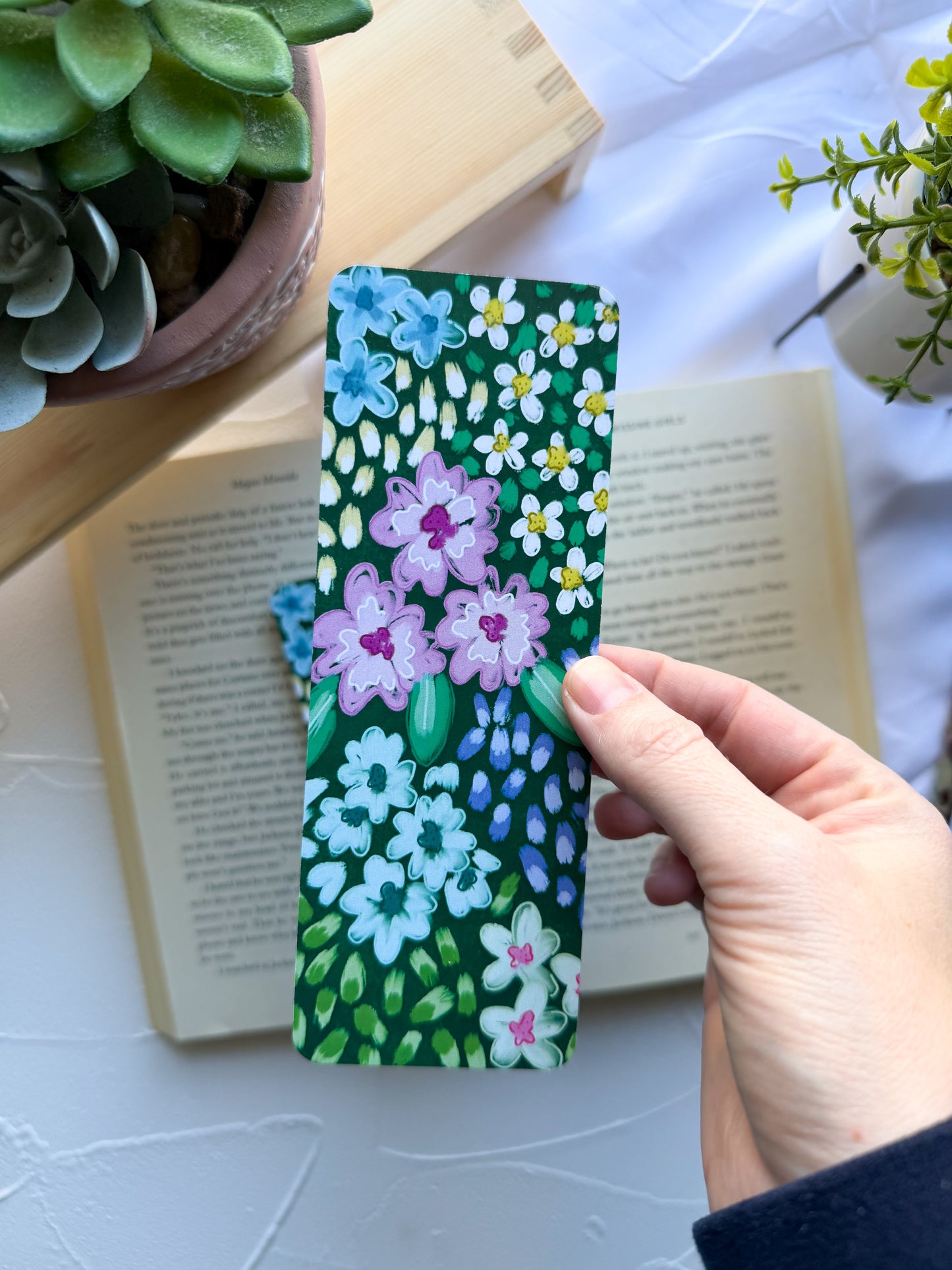 Spring Organic Flowers Bookmark
