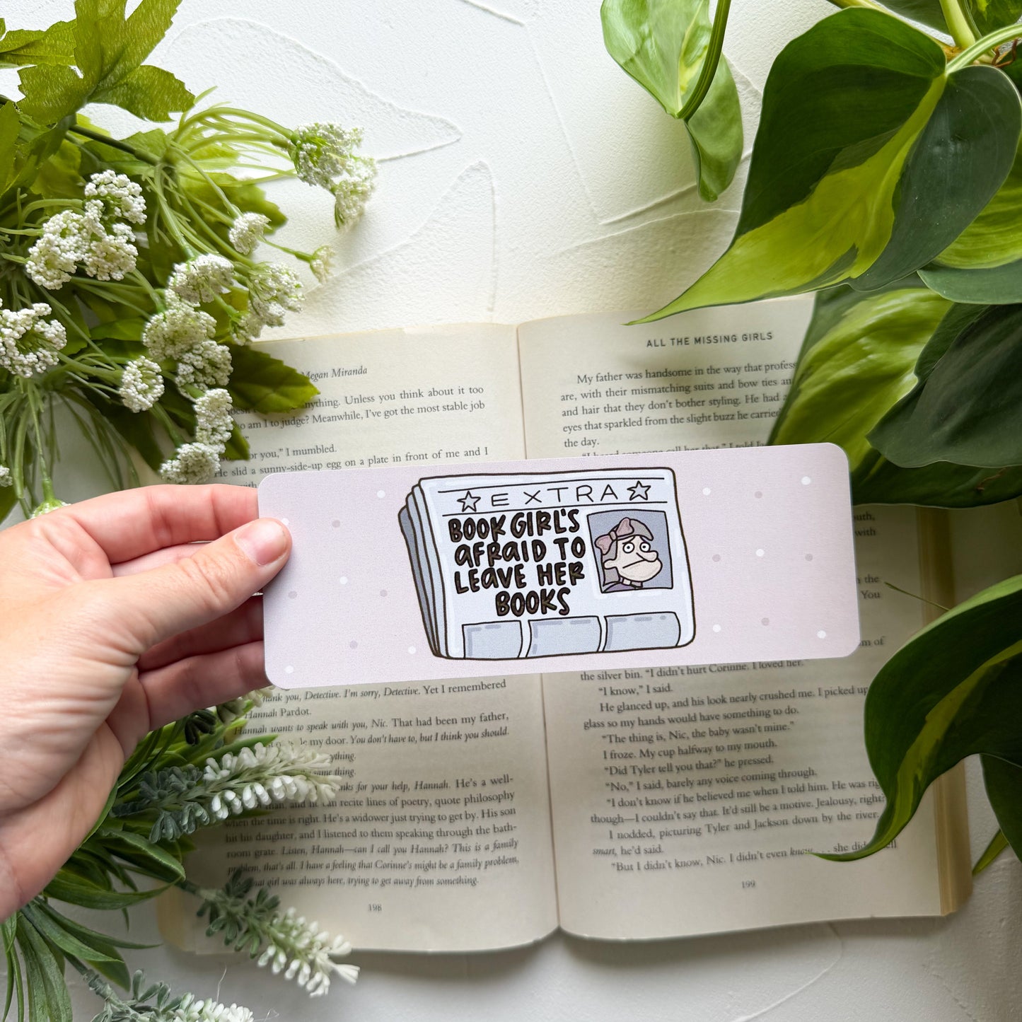 Book Girl's Afraid To Leave Her Books Bookmark