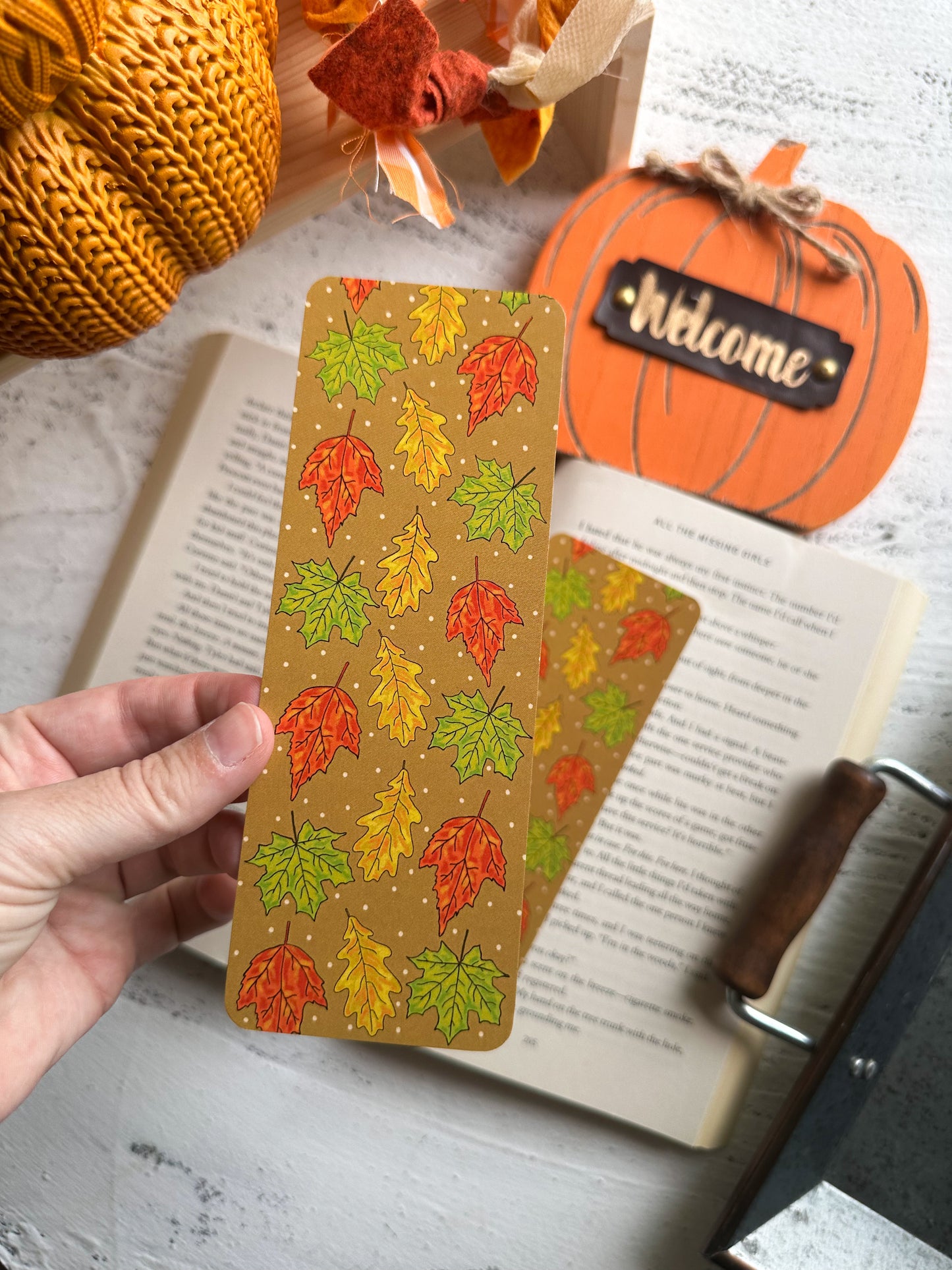 Autumn Leaves Doubled Sided Bookmark