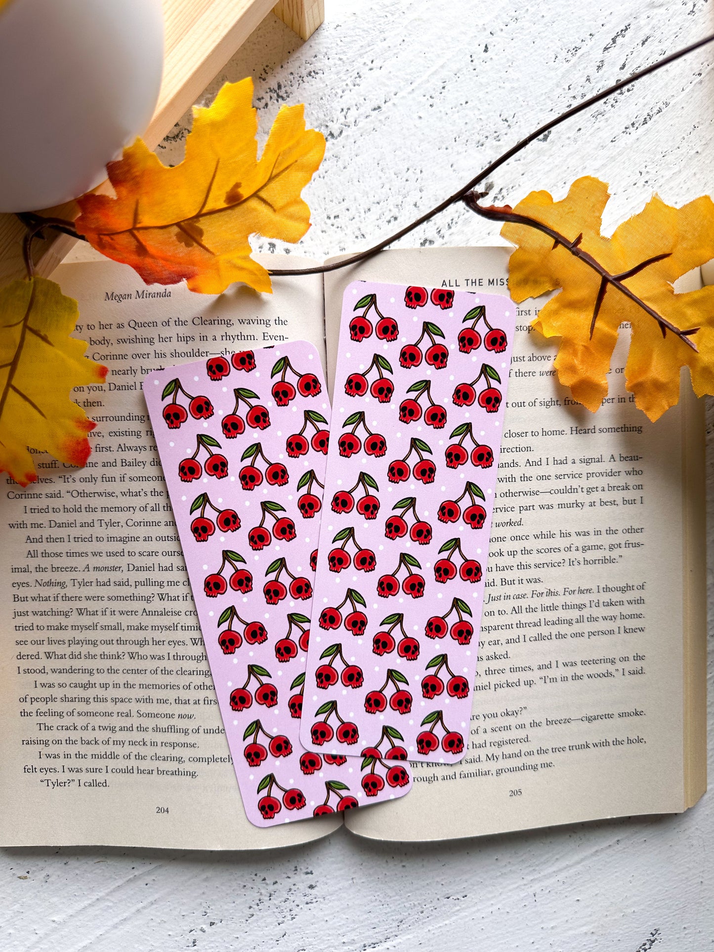 Skull Cherries Bookmark