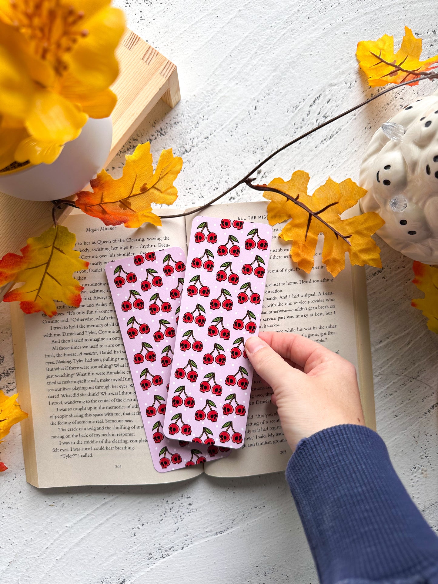 Skull Cherries Bookmark
