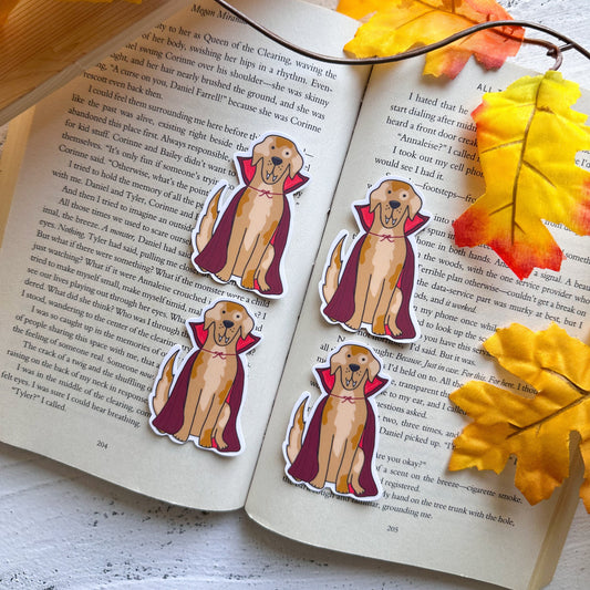 Vampire Golden Retriever Sticker