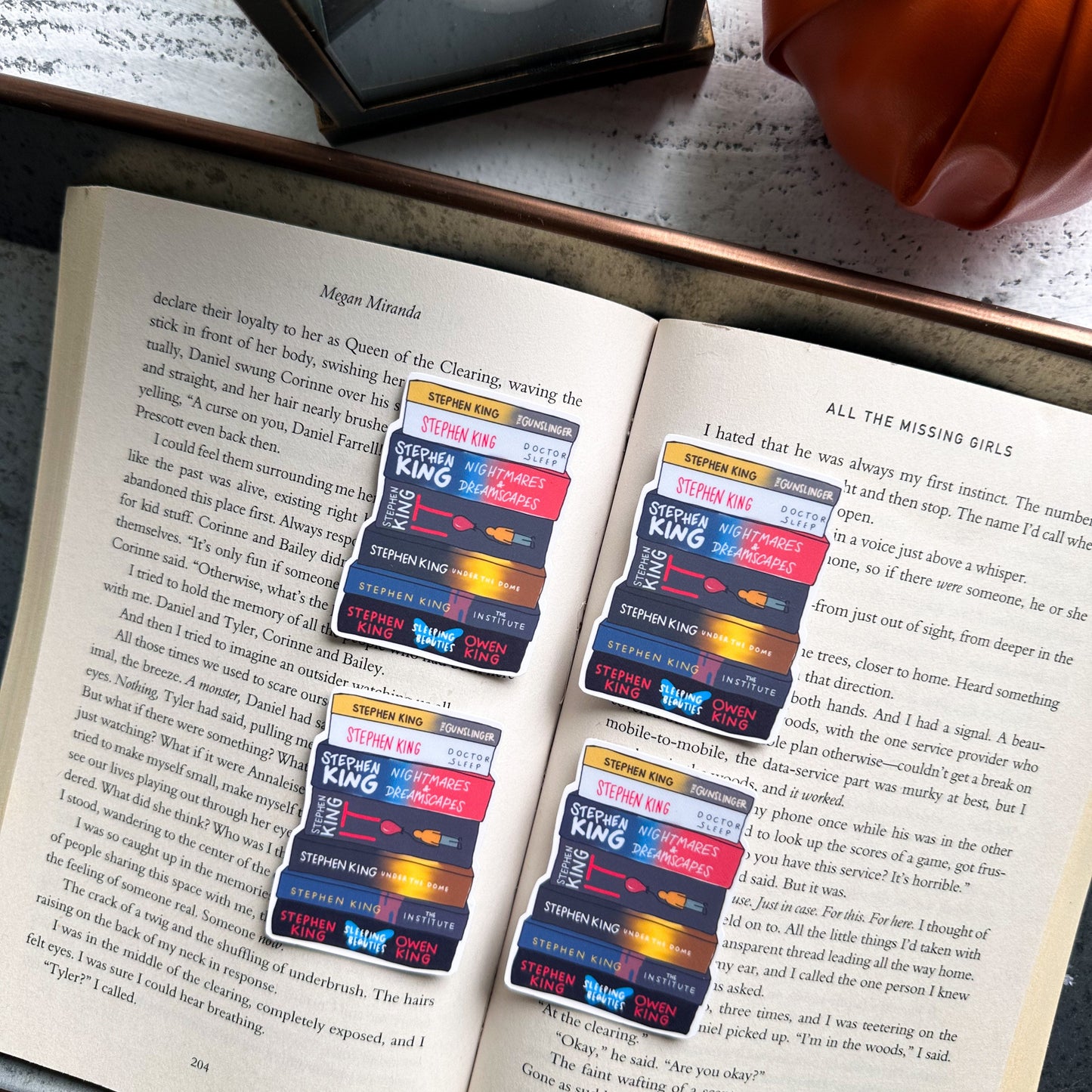 S. King Bookstack Sticker