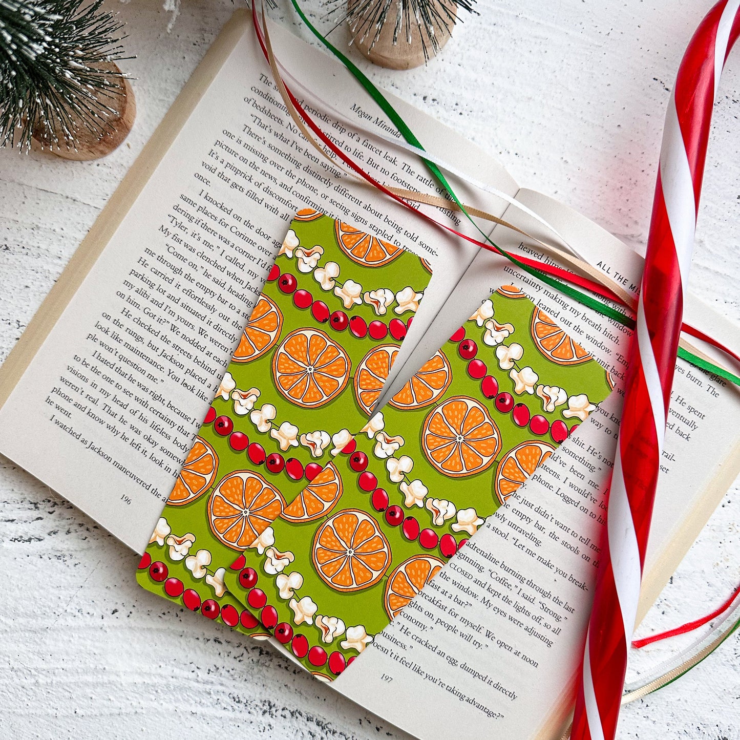 Cozy Natural Garland Bookmark