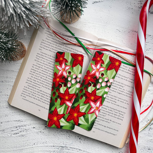 Poinsettia Painting Bookmark
