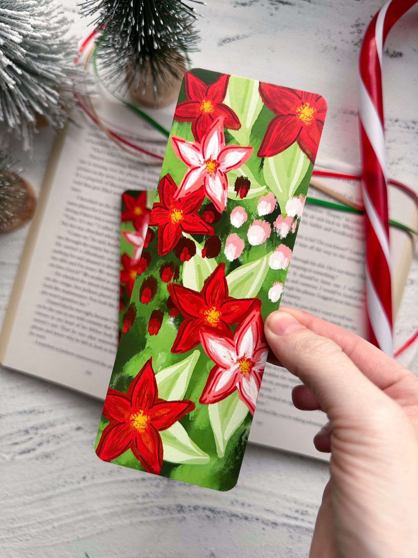 Poinsettia Painting Bookmark