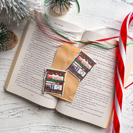 Merry Bookmas Bookshelf Sticker