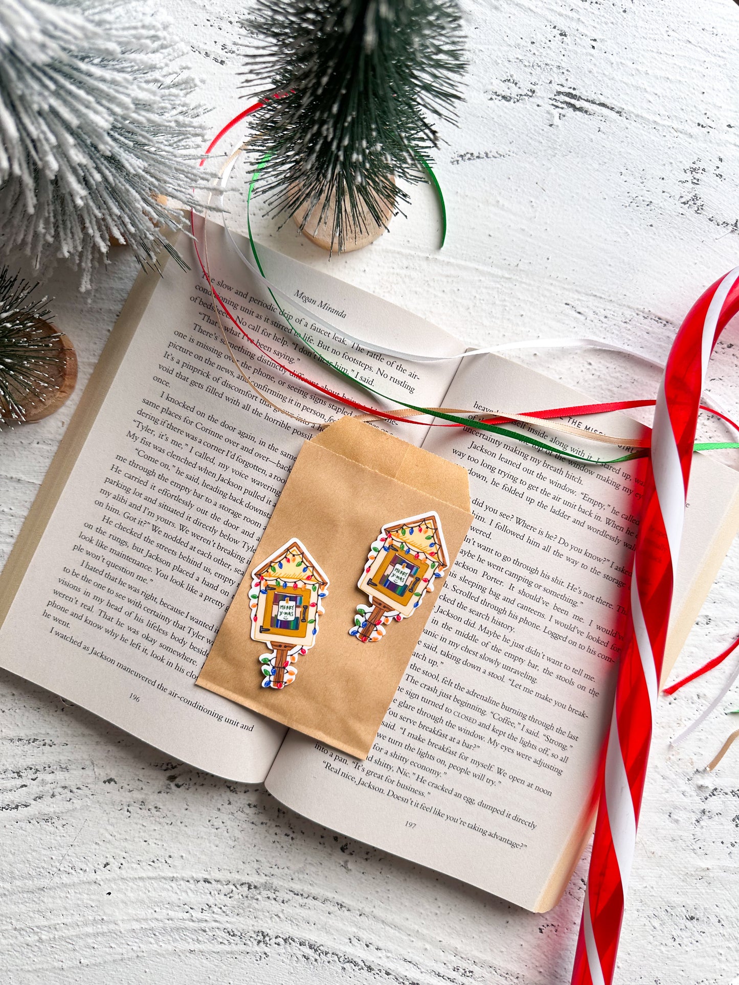 Holiday Little Free Library Sticker