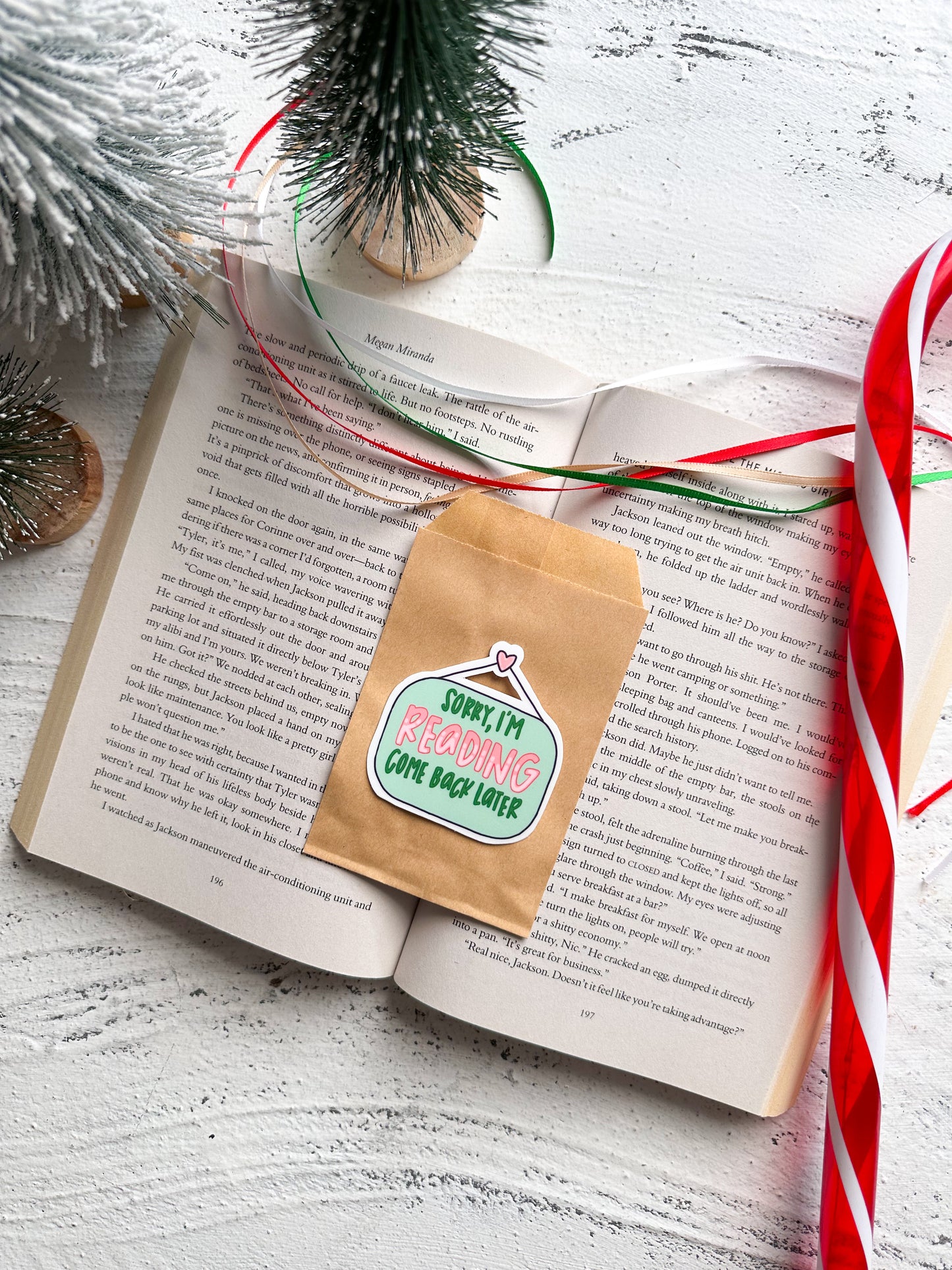 Sorry, I'm reading, come back later sticker