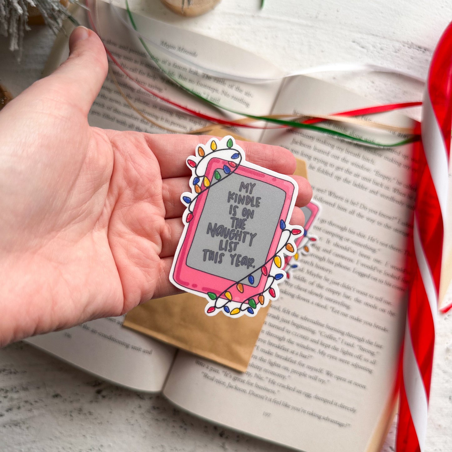 My Kindle is on the Naughty List Sticker