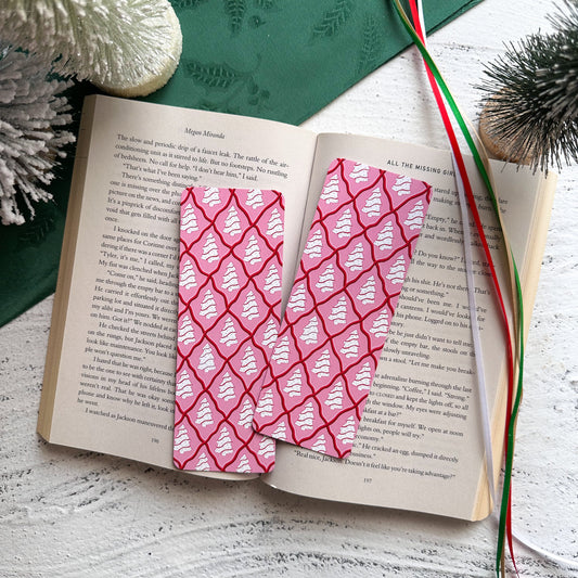 SALE Pink Christmas Tree Cakes Bookmark