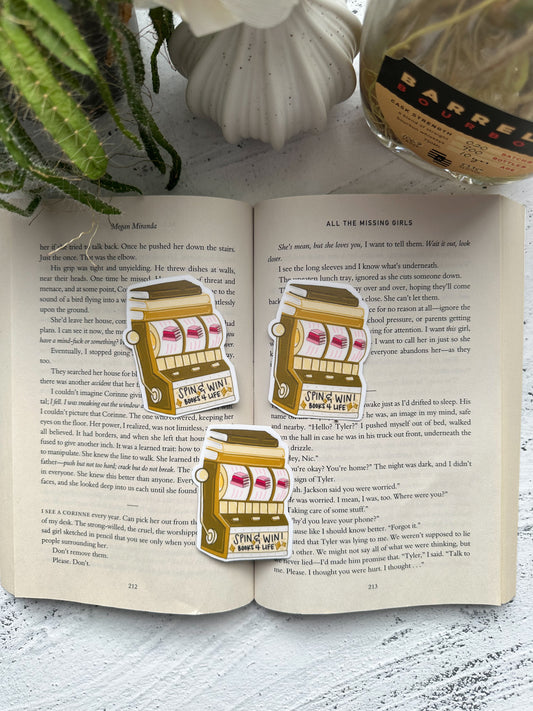 Spin and Win books for life sticker