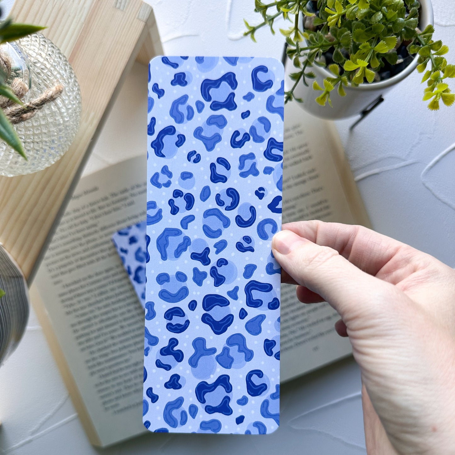 Blue Leopard Bookmark