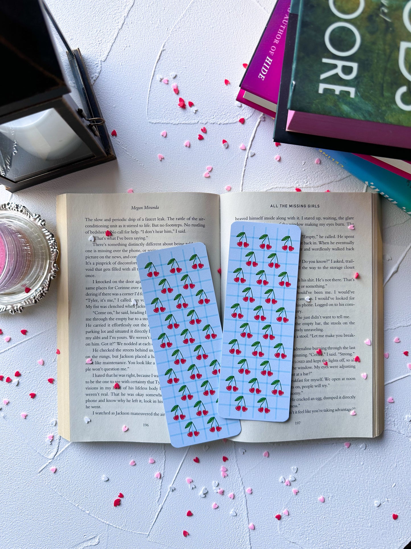 Cherry Hearts Bookmark