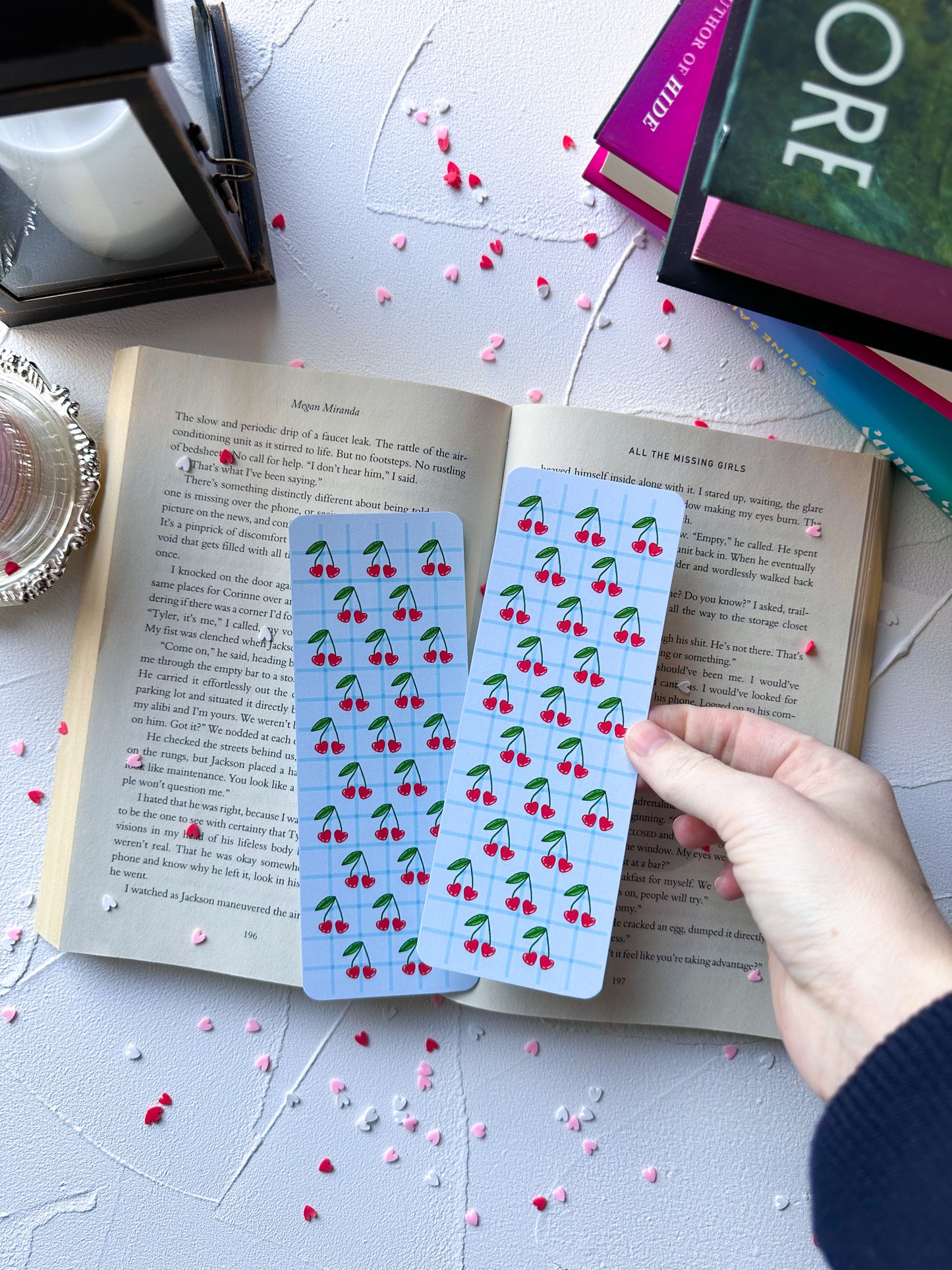 Cherry Hearts Bookmark