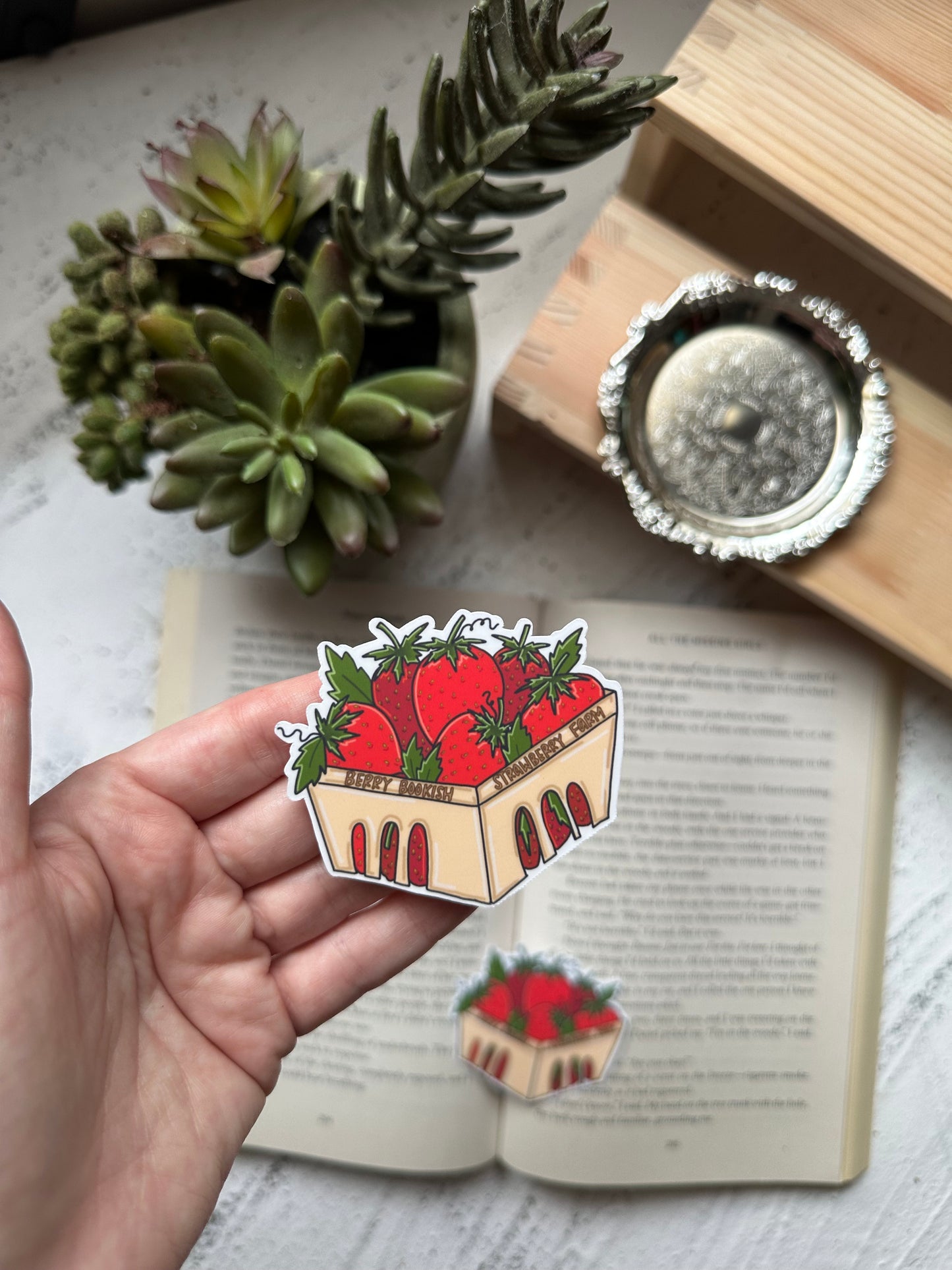 Berry Bookish Strawberry Farm Sticker