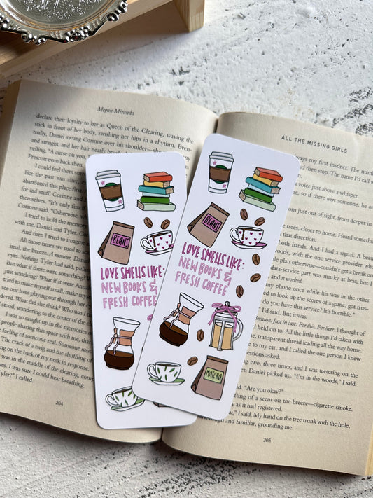 New Books and Fresh Coffee Bookmarks