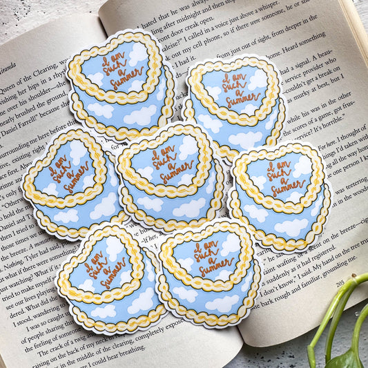 Decorative stickers with text on an open book