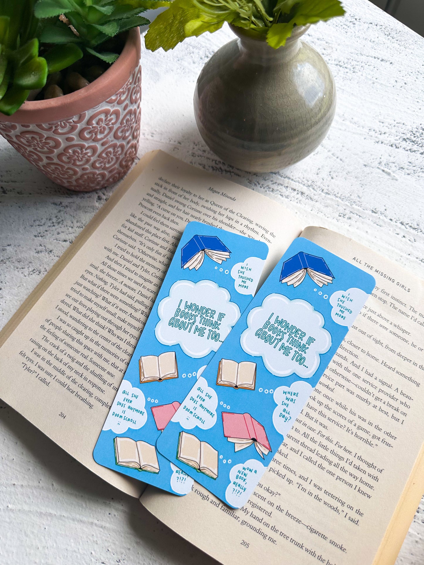 I Wonder if Books Think About Me Bookmark