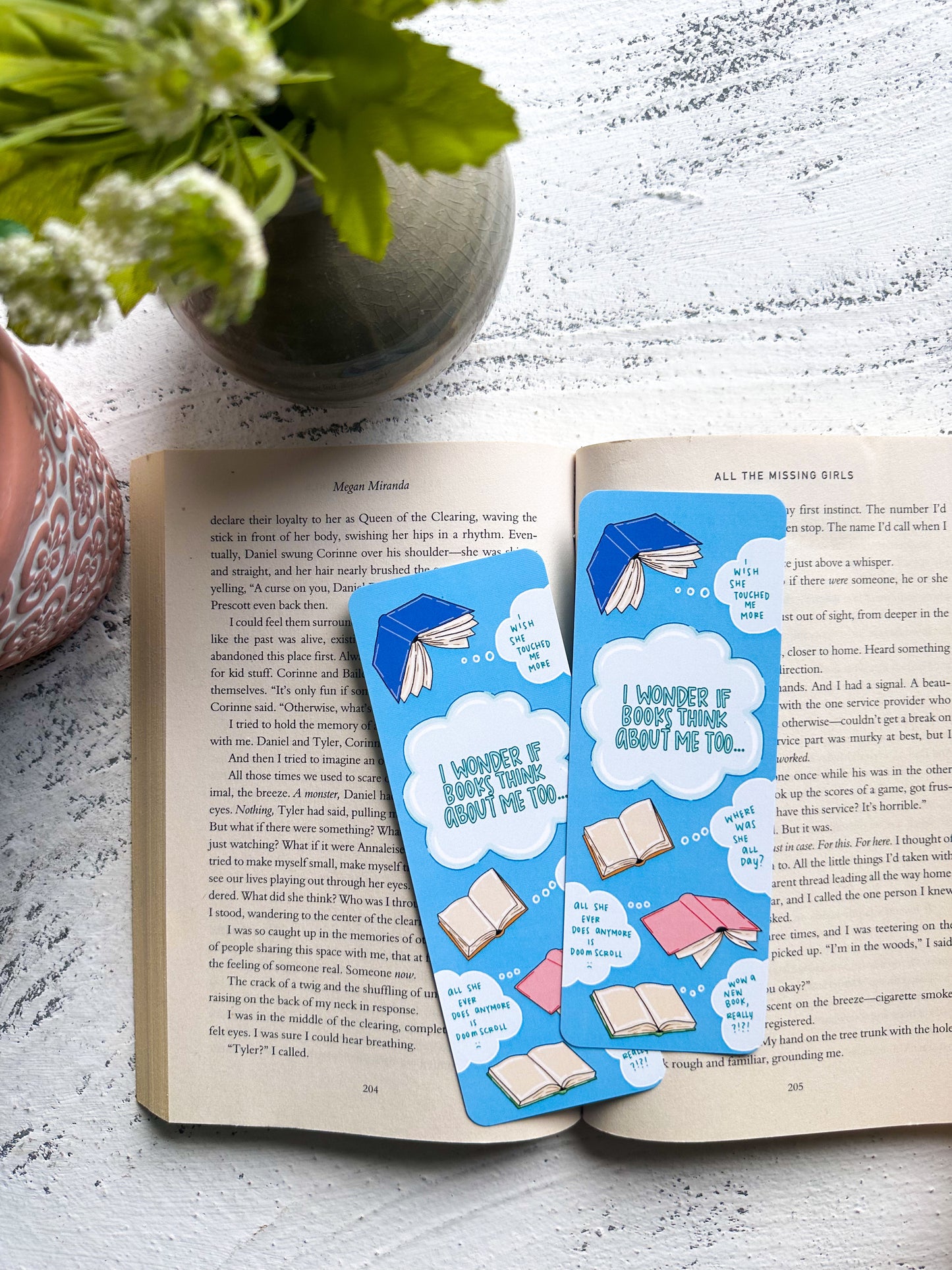I Wonder if Books Think About Me Bookmark