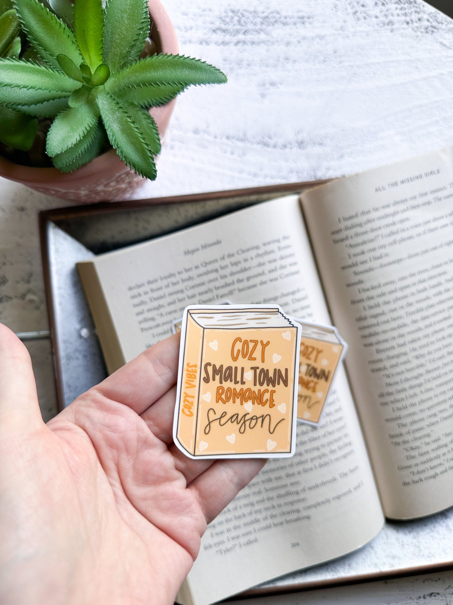 Cozy Romance Season vinyl sticker