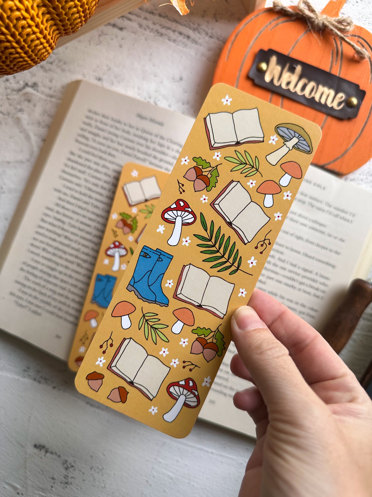 Reading in a Fall Forest Bookmark
